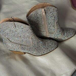 Sparkling Silver Ankle Boots